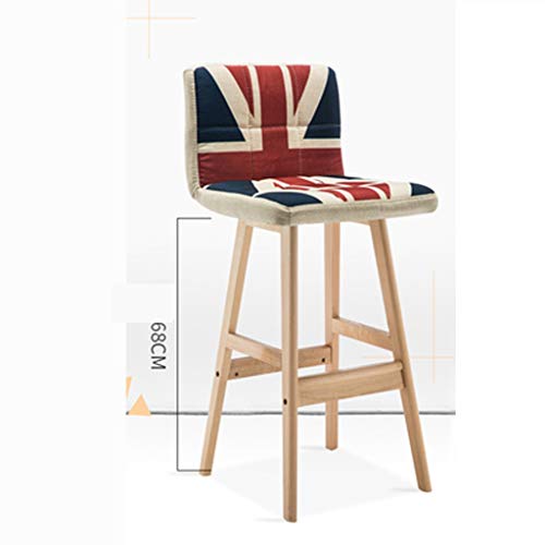 DNSJB Taburete de bar nórdicos Taburete Alto de Madera Maciza Silla de Bar Minimalista Moderna...