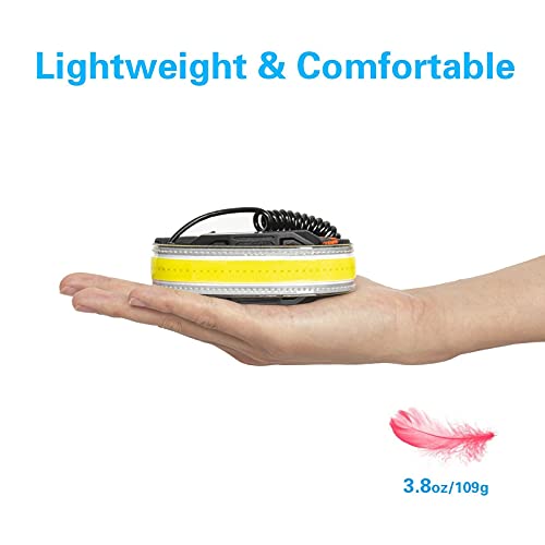 Cosoos The Original 2 Led Headlamp Rechargeable Flashlight, Bright Wide Beam Headlamp Outdoor, Red Tail Light,Adjustable Headband For Adult & Kid, 500Lumen,Lightweight Headlight, Hiking, Camping Gear #TOP5