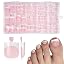 White French toenails B - Baby Pink Base