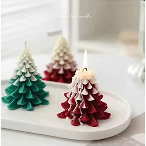 Repostería Y Gourmet, Office Product Molde de Vela de árbol de Navidad con Forma, Molde de Silicona 3D Reutilizable Más Suave para Manualidades DIY