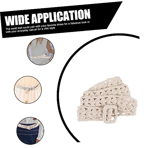 Handmade Cotton Woven Waist Belt for Women Fashionable Decorative Skirt Accessory Wide Cinch Belt Lace Trim4