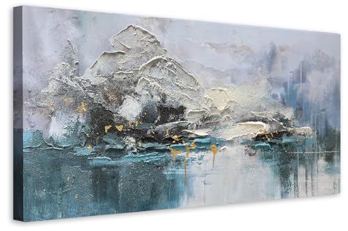 Enartly Grey Abstract Canvas Wall Art for Living Room, Modern