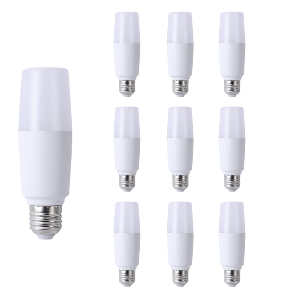 Paquete de 2/10 bombillas de columna LED de aluminio, bombillas de lámpara de bajo consumo de alta potencia E27 superbrillantes de 40 W, equivalente a 100 W, blanco cálido de 2700 K, no regulab