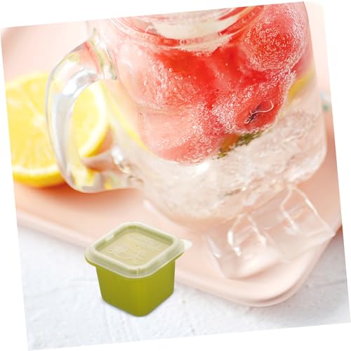 Molde para Cubitos de Hielo Cuadrado Grande con Tapa Verde miniatura 7