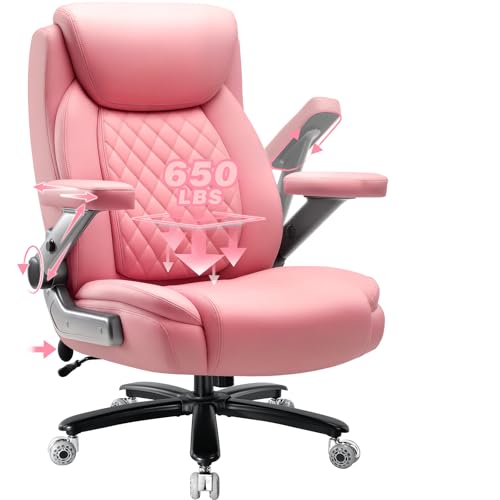 650LBS Big and Tall Office Chair with 5D Flip Arms and Thick...