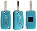 Produktbild CK+ Citroen Auto-Schlüssel Hülle Key Cover Case Etui Silikon für C1 C2 C3 C4 Grand Picasso - Leuchtend Blau