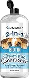Natural Biotin Oatmeal Dog Shampoo and Conditioner with Aloe Vera-for Hair Fur Growth Thickening–Organic Pet Shampoo for Dry Itchy Sensitive Skin Hypoallergenic Dogs Puppies Cats and All Other Pets