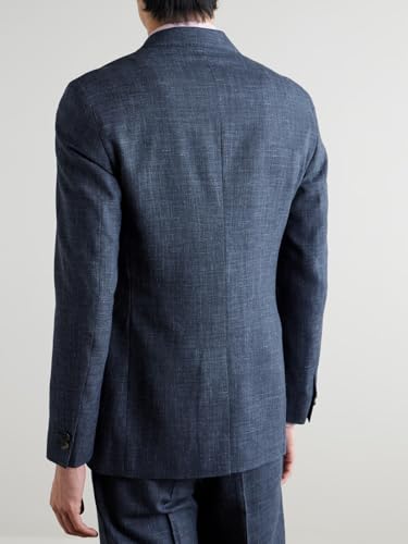 Men's Casual Cotton Linen Blazer Lightweight Two Button Suit Jacket3