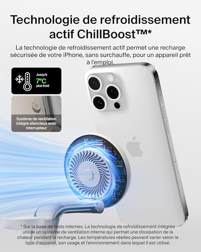 Station de recharge 3 en 1 Qi2 cable et adaptateur secteur USB C inclus sable. - vue 3