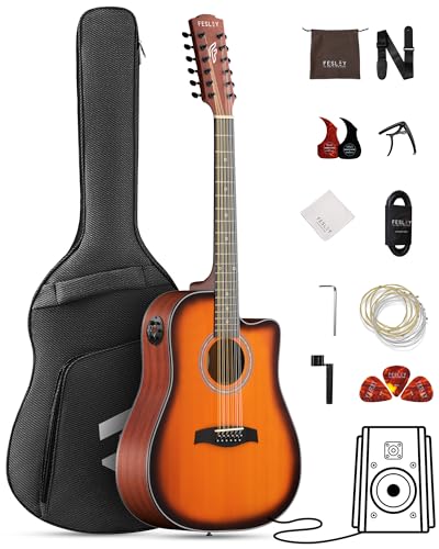 Guitarra acústica eléctrica de 12 cuerdas: guitarra acústica, ecualizador integrado de 4 bandas, parte...