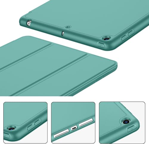 Image of Printme iPad 9.7 Case (2018 /2017 Model, 6th /5th Generation), Smart Cover with Pencil Holder and Soft Baby Skin Silicone Back and Full Body Protection, Auto Wake /Sleep Cover (Forest Green)