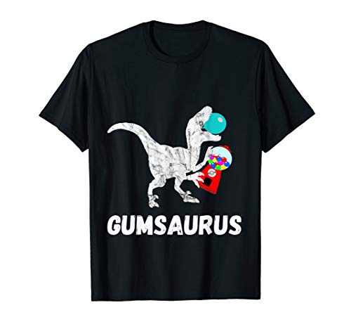 Bubble Gum Saurus Gumball Machine Chewing Dinosaurs T-Rex T-Shirt