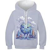TBZXEEWOE Tierra Sudaderas Niños Impreso 3D Termómetro Jerseys Capucha Niños Niñas - Capucha+Bolsillo, Mangas Largas, Lavable 11-13Y