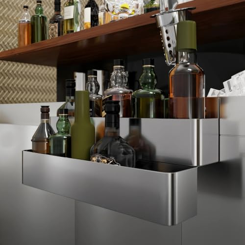 Image of AmGood 22 in. Double Tier Stainless Steel Speed Rail Rack for Commercial Bars, NSF