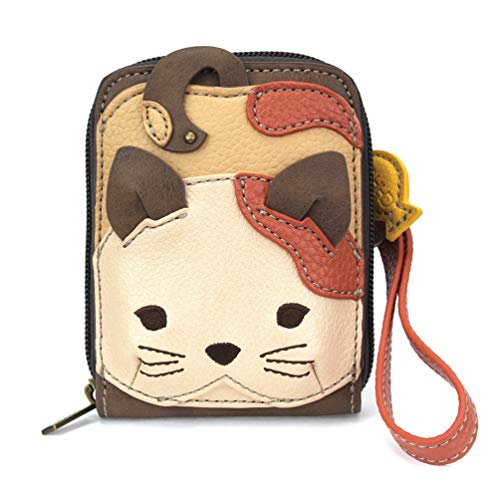 Image of CHALA RFID Cute-C Credit Card Holder Wallet Wristlet - Women Faux Leather Cute-C with Strap