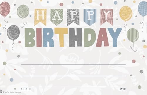 Teacher Created Resources Classroom Cottage Happy Birthday Awards (TCR7199)