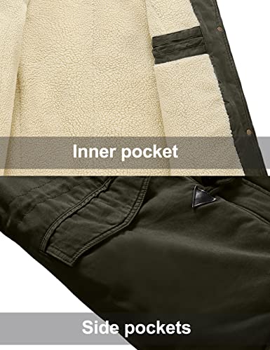 Uoiuxc Women's Warm Winter Coat Hooded Fleece Lined Parkas Jacket (Army Green,X-Large) #TOP6