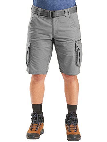 Image of ROL Reoutlook Men's 100% Solid Cotton Cargo Shorts /Bermuda with Multi-Pockets and Waist Belt
