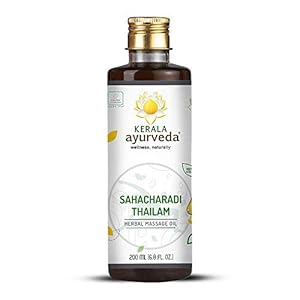 Kerala Ayurveda Sahacharadi Thailam – Ayurvedic Massage Oil – Relaxes & Soothes Sore Muscles of Lower Back and Legs, 6.76 Fl Oz