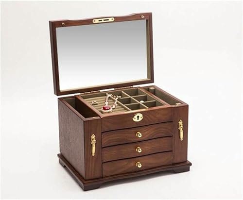Boîte de rangement de bijoux en bois grand format pour éviter les nœuds