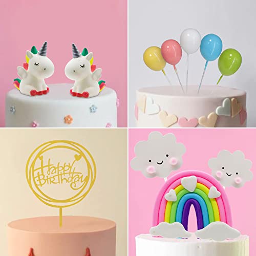 Newmemo Unicorn Cake Topper Unicorn Rainbow Cloud Cake Toppers Kit Balloon Happy Birthday Cake Decoration Ball Cupcake Picks For Kids Girls Baby Shower Birthday Party Supplies #TOP6