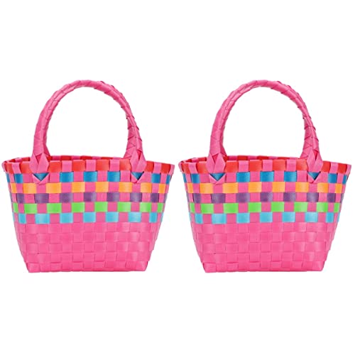 Cabilock 2 pcs Storage basket fabric storage bins african market basket vacation essentials laundry basket side bag for women crossbody tote purse the summer shopping bag plastic Miss