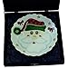 Anka Handcrafts - Christmas Home Decors – Tonton Santa Claus - Handmade & Handpainted Ceramic Plates with Unique Embossed Surface – w Navy Int. Velvet Case – Christmas for Homes 777