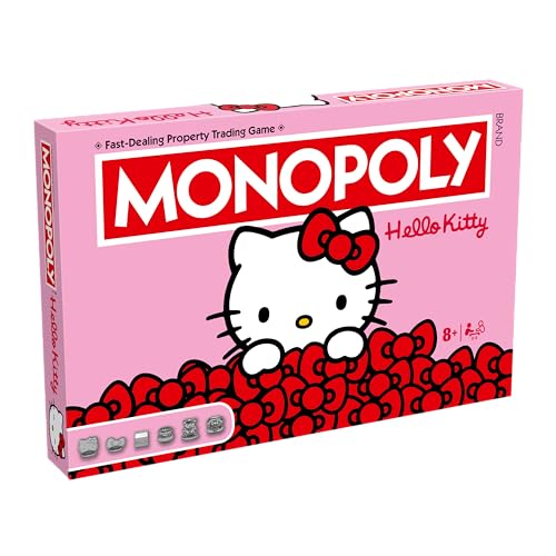 Winning Moves Jeu de société Hello Kitty Monopoly Optimal pour 2 à 6 Joueurs et constitue Un Excellent Cadeau pour Les Fans âgés de 8 Ans et Plus