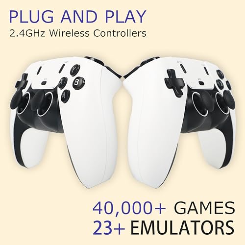 Wireless Retro Game Console Stick with 40000+ Games, Video Game Console 23+ Emulators Classic Games, 4K HDMI Output for TV, Plug & Play Retro Gaming Stick with Dual 2.4G Controllers - Image 3