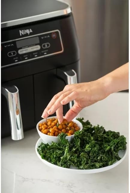 NINJA, Freidora De Aire Foodi, 8 QT, 6 En 1, DualZone, Con 2 Cestas Independientes Para Freír