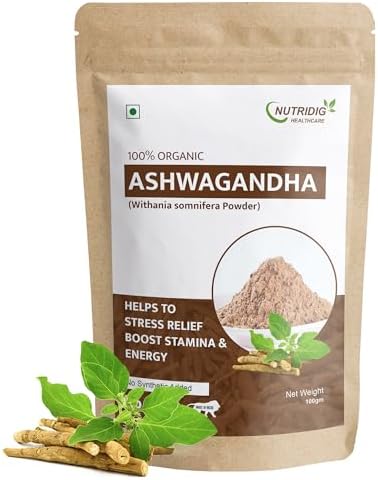 High Qulaity Ashwagandha Root Powder (Withania Somnifera), Helps in Relieving Stress, Calms Mind, and Boosts Energy | Improves vigor | 100g