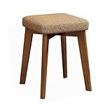 Banco de piano de cuero acolchado y taburete de tocador, patas de madera maciza, asiento cómodo para músicos y maquillaje, perfecto para uso doméstico y estudio