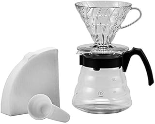 Hario Zestaw do kawy dla początkujących 4-częściowy szklany czarny V60 Craft Coffee Maker 17, 3 x 24,5 x 13 cm