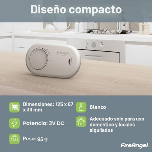 FireAngel FA3820 alarma de monóxido de carbono transparente con batería integrada 7