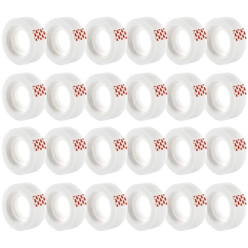Turxayox 24 Rolls Invisible Tape Refills for Dispenser, Bulk Matte Finish Translucent Tape, 3/4 x...