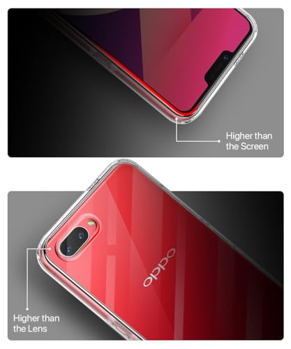 Image of WOW IMAGINE Transparent Crystal Clear Oppo A3s Back Cover Case | Shockproof Soft TPU Case | Cushioned Edges for Ultimate Protection Bumper Case for Oppo A3s - Transparent