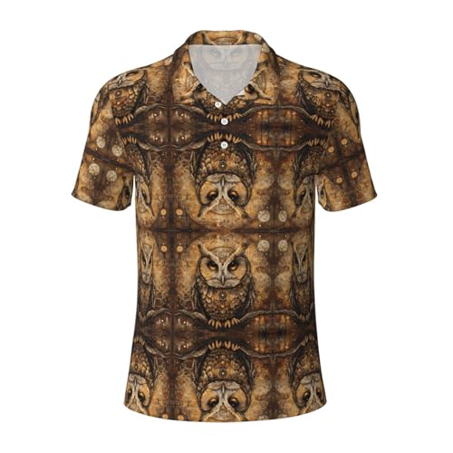 Chemise de golf chouette à manches courtes pour homme stylé et au sec