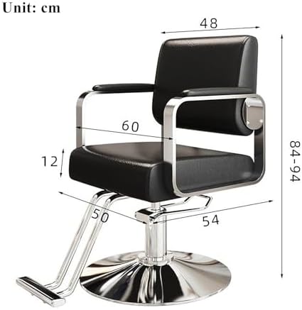 Professional Salon Chair for Hair Stylists & Barbers - Height Adjustable, 360° Swivel, Hydraulic Pump with Footrest, Gray - Ideal Beauty Spa Equipment