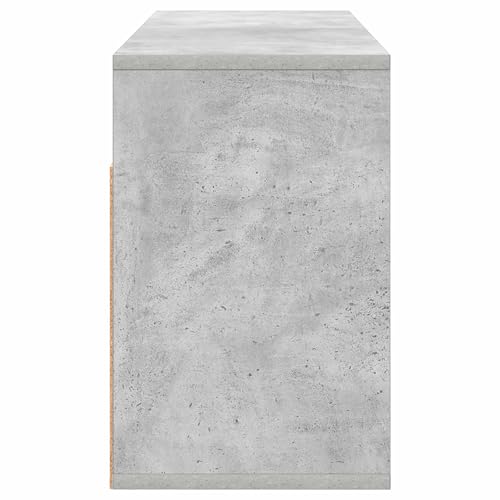 Table TV moderne avec tiroirs de rangement gris béton pour décodeur - 8