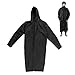 ZJchao Rain Poncho, Portable EVA Hooded Raincoat for Men and Women Outdoor Rainwear Rain Jacket Ponchos for Adults Gear for Camping Hiking Riding, Black (XL)