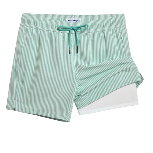 maamgic 5inch Mens Swim Trunks with Compression Liner 2-in-1 Swim...
