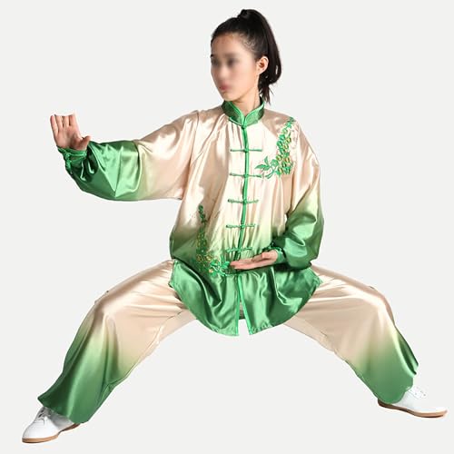 JOSBY Damen-Kampfsportbekleidung, traditionelle chinesische Uniformen für Tai Chi und Wing Chun, leichte Anzüge für Meditation und Qigong, bestickte Performance-Kleidung, Gruppen-Performance-Kleidung