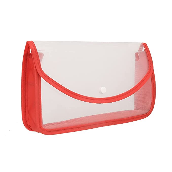 ANG Plastic Flexi Button Bag | Cheque Book Holder | Document Holder | Passbook Holder Cheque Pouch (Pack of 5) 1