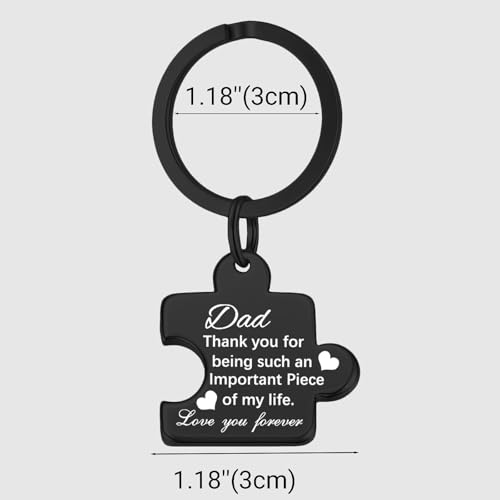 Image of Gifts for Friend Puzzle Key Chain Mens Keychain Stainless Steel Keychains for Men Women Jewelry Gift