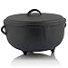 Produktbild BBQ-Toro Jambalaya Topf I Gusseisen Kazan mit Deckel I Traditioneller Gusstopf I Kasan mit abgeflachtem Boden I schwarz (8,0 Liter)