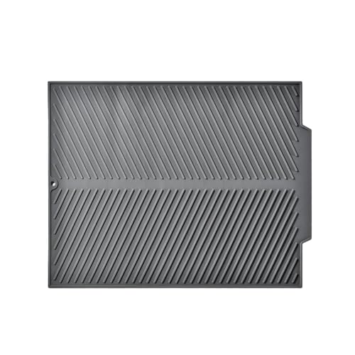 Alfombrilla de secado de platos plegable con escurridor para fregadero 7