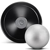 Covzoe 2 Pack Shot Put and Rubber Discus Set, 8.8 lb Iron Shot Put Ball 1 kg Training Discus for Track and Field Outdoor Practice Throwing