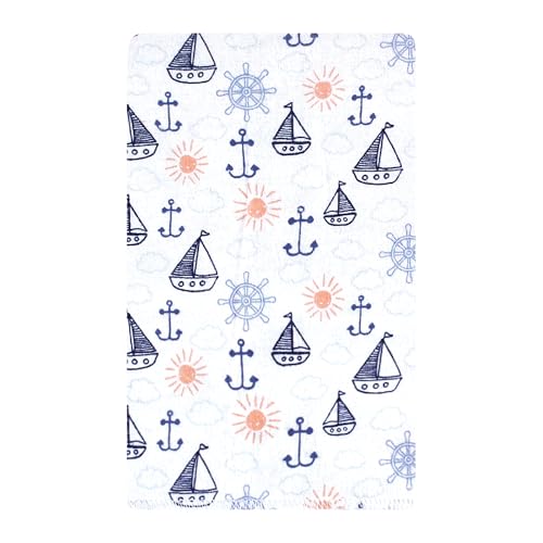 Image of Hudson Baby Cotton Flannel Burp Cloths 10-Pack, Sunshine And Sailboats, One Size