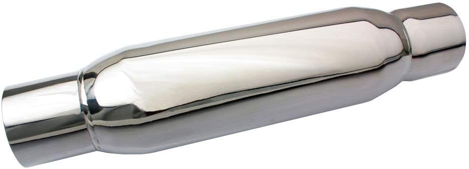 Moroso 94055 Spiral Flow Muffler, 3", Polished Stainless Steel
