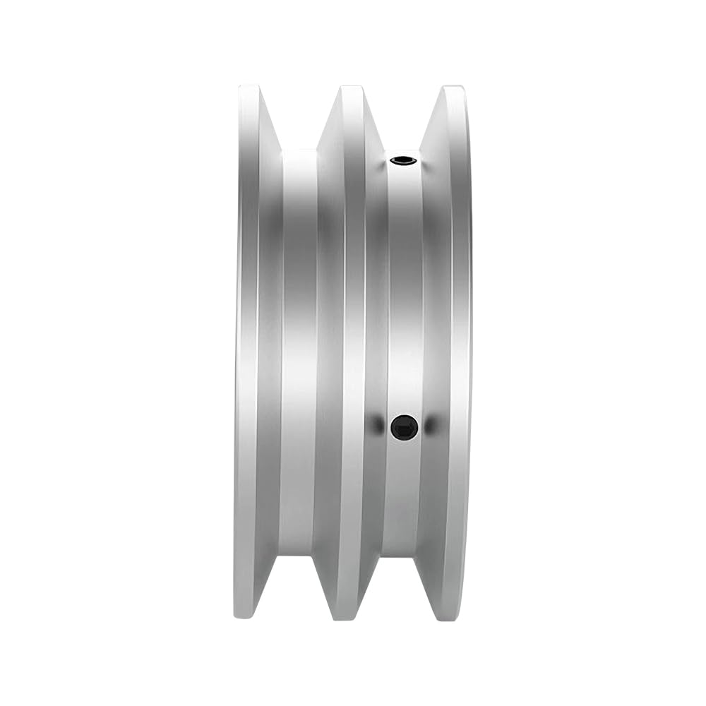 Puleggia trapezoidale a doppia scanalatura in alluminio, 1 pezzo (1 48 x 100 x 33,4 mm) per una trasmissione efficiente di potenza, materiale in lega, ideale per macchinari e progetti fai da te
